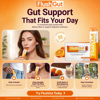 FlushGut Fiber Gummies Jelly - Orange