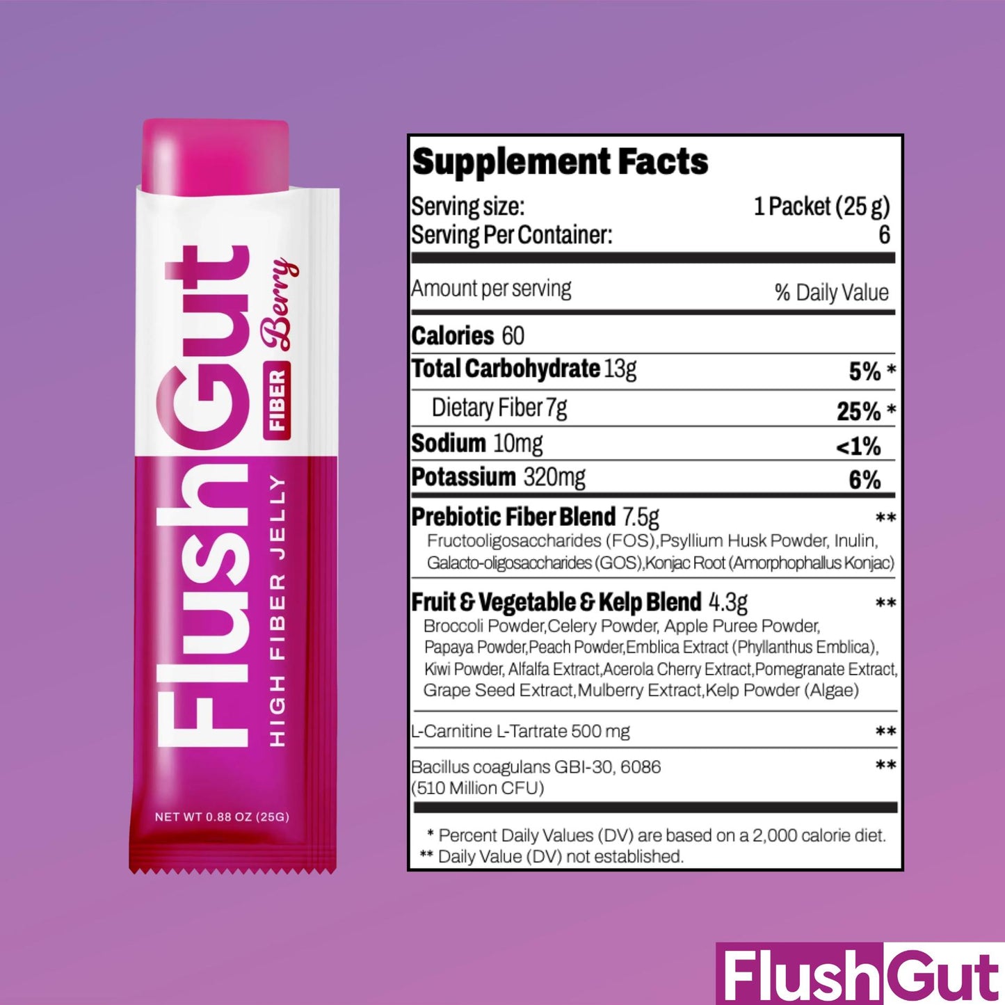 FlushGut Fiber Gummies Jelly - Berry