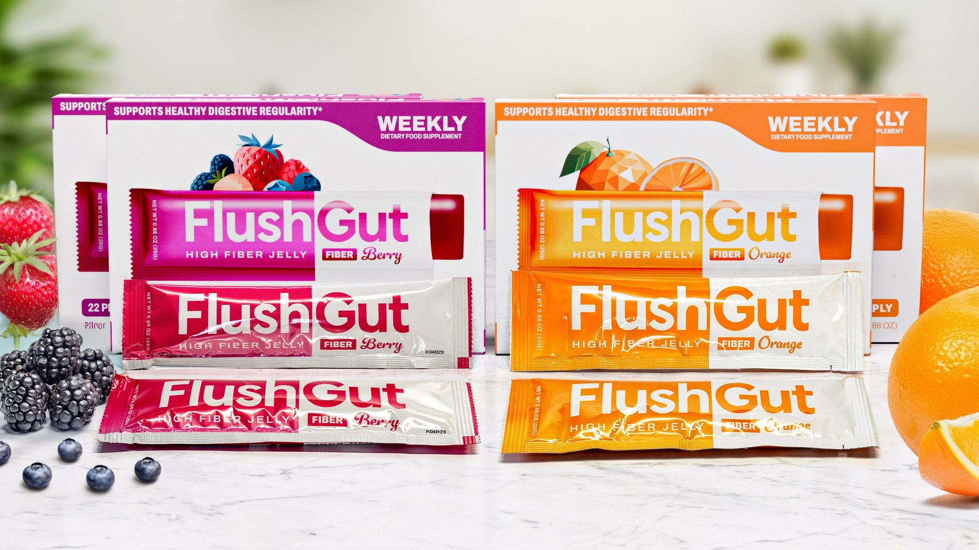 FlushGut Orange & Berry boxes