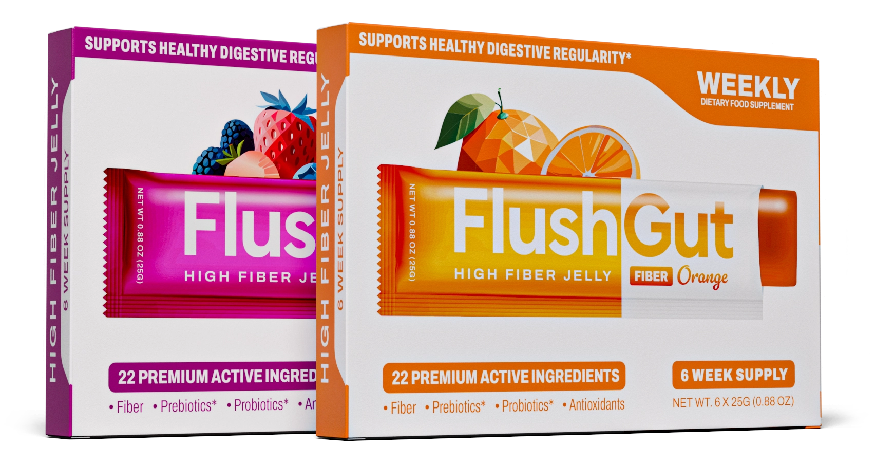 FlushGut High Fiber Jelly — 6 week supply